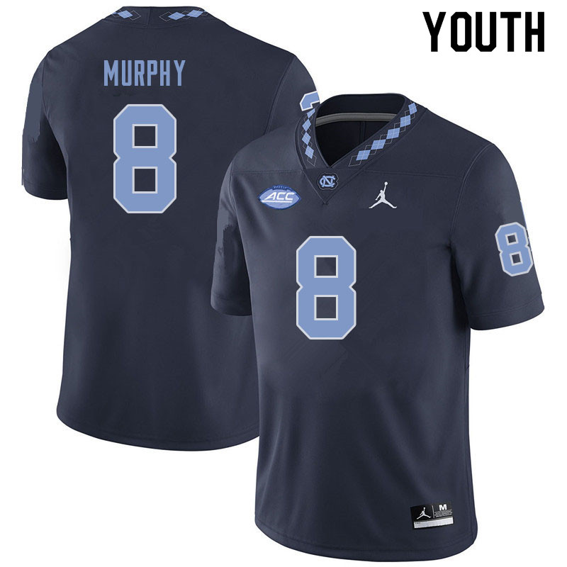 Youth #8 Myles Murphy North Carolina Tar Heels College Football Jerseys Sale-Navy